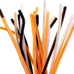 Fil chenille, L : 30 cm, &eacute;p. 6 mm, couleurs Halloween, 25 ass./ 1 Pq.