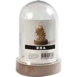 Cloche sur socle en bois