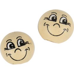 Boules en bois avec visage