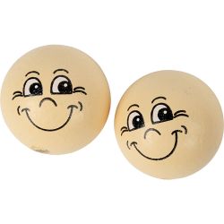 Boules en bois avec visage