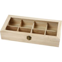 Boîte en bois et couvercle verre