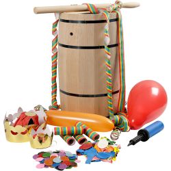 Tonneau de carnaval avec accessoires