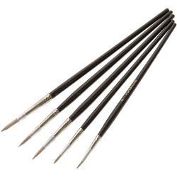 Set de pinceaux pour peinture aquarelle en imitation cheveux de martre