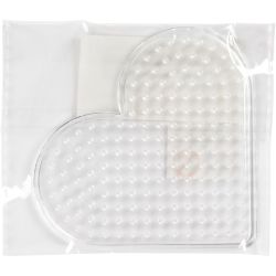 Plaques &agrave; picots, petit c&oelig;ur, dim. 7 cm, medium, transparent, 1 pi&egrave;ce