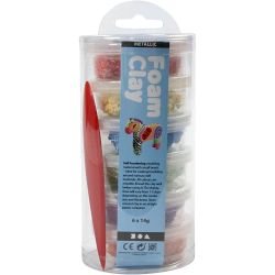 Foam Clay®, Métallisé, Couleurs vives, 6x14 gr/ 1 Pq.