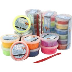 Foam Clay&reg;, paillettes, ass. de couleurs, 28 bo&icirc;te/ 1 Pq.