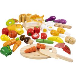 Set de jeu de nourriture en bois VIGA à découper