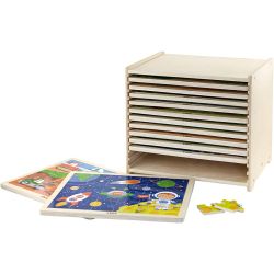 Support à puzzle VIGA avec 12 puzzles 