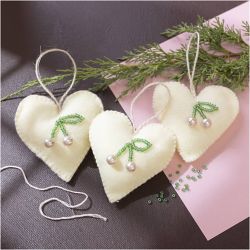Mini Kit DIY Couture, C&oelig;urs, blanc cass&eacute;, 1 Pq.