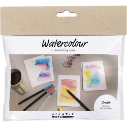 Mini Kit DIY Aquarelle, Cartes et enveloppes, 1 Pq.