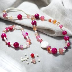 Mini Kit DIY Bijoux, Collier et bracelet, rose, 1 Pq.